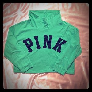 Green cowl neck crop top